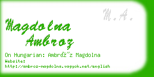 magdolna ambroz business card